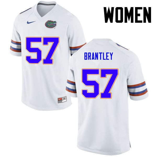 NCAA Florida Gators Caleb Brantley Women's #57 Nike White Stitched Authentic College Football Jersey NFF0064YR